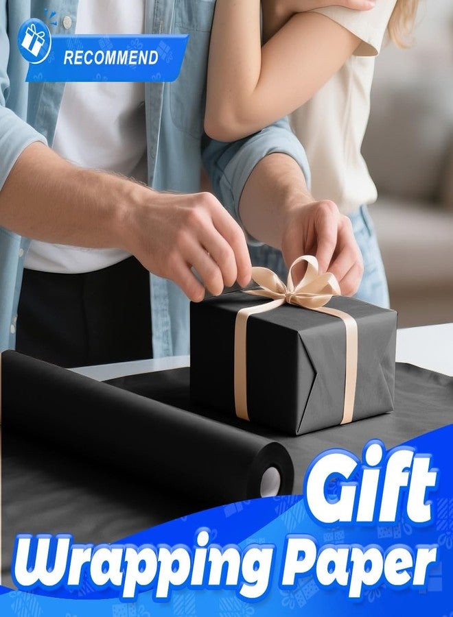 PH PERKHOMY PerkHomy Black Kraft Paper Roll 17.5" x 760" (63') for Gift Wrapping Bouquet Flower Art Painting Craft Writing Packaging Shipping 80GSM 55LB (Black, 17.5" x 63') - Image 4