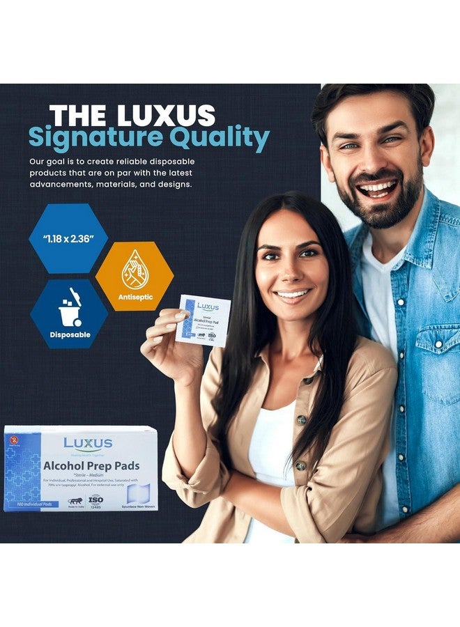 Luxus Two Ply Folded Sterile Alcohol Swabs Antiseptic Prep Wipes Pads (Pack of 100, 1 Box) - Image 3