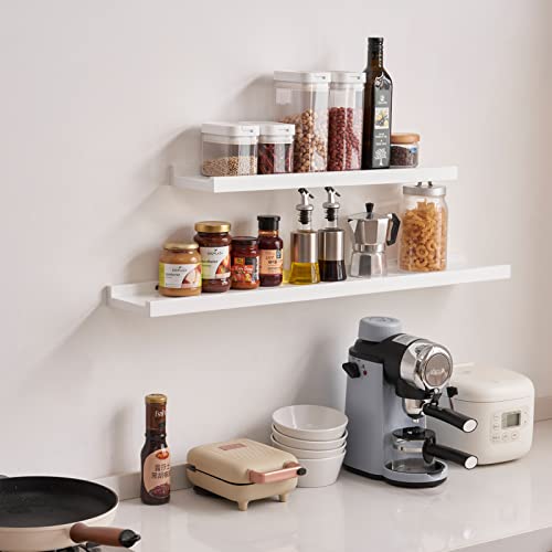 TRWISWDC Floating Shelf White Oak Wood Wall Shelves 12 Inch (Upgrade Width 6"), Display Picture Ledge Shelf for Bedroom Living Room Bathroom Office Kitchen Wall Storage Shelves - Image 4
