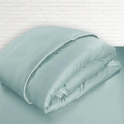 Spread Spain® Italian Cotton 500 Thread Count Single Bed Size Duvet/Quilt Cover, Soft, Breathable and Closure Zipper Duvet Cover - 60 x 90 Inches, Aqua - Image 2