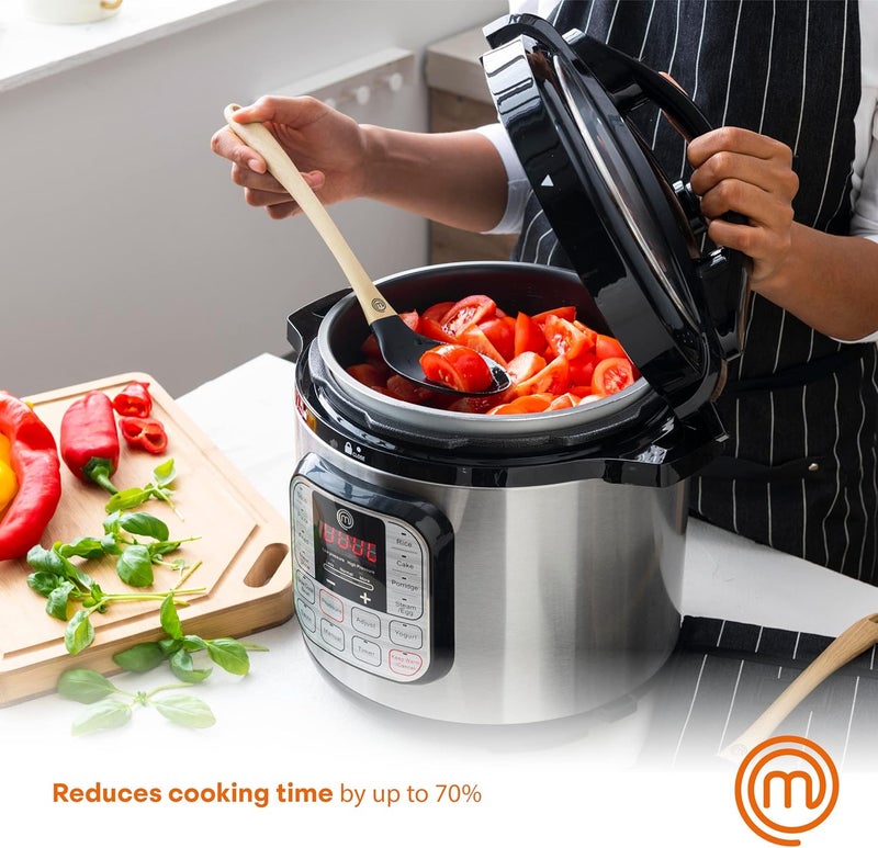 Master Chef Electric Pressure Cooker 10 in 1 Instapot Multicooker 6 Qt, Slow Cooker, Vegetable Steamer, Rice Maker, Digital Programmable Insta Pot with 18 Cooking Presets, Stainless Steel, Non Stick - Image 3