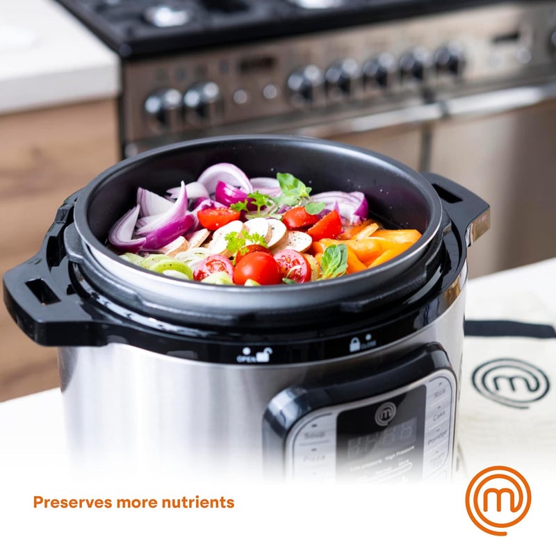 Master Chef Electric Pressure Cooker 10 in 1 Instapot Multicooker 6 Qt, Slow Cooker, Vegetable Steamer, Rice Maker, Digital Programmable Insta Pot with 18 Cooking Presets, Stainless Steel, Non Stick - Image 4
