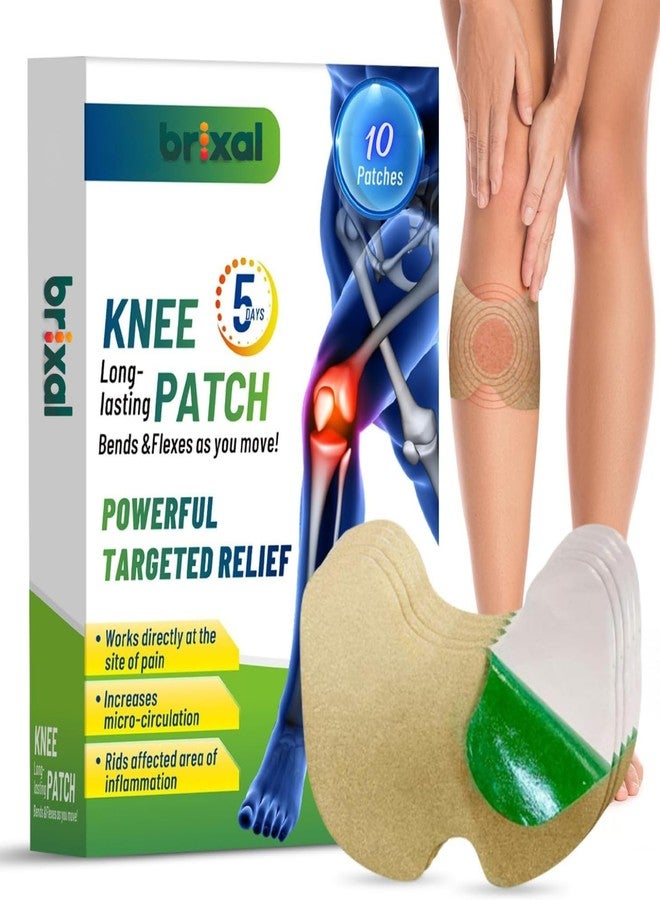 Brixal Herbal Knee Pain Relief Patches -10 Pcs Natural Wormwood Extract Patch Sticker | Arthritis Inflammation Instant Relief from Pain Relief of Joint Pains for Knee, Back, Neck, Shoulder (10) - Image 1
