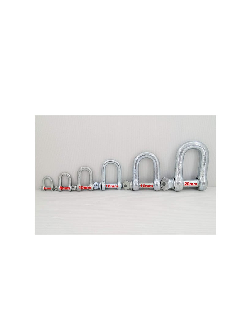 Generic Galvanized Iron (GI) D Ring Shackle Lock, Shackle Hook Clip for Heavy Duty Construction, Chain Link Tow, Marine Shackles, Gym Hook and Vehicle Recovery & DIY Projects… (Pack of 2, 20mm)  - Image 2