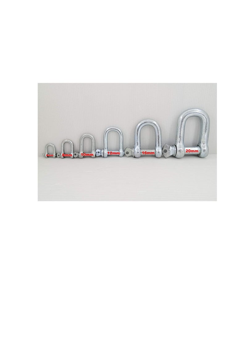 Generic Galvanized Iron (GI) D Ring Shackle Lock, Shackle Hook Clip for Heavy Duty Construction, Chain Link Tow, Marine Shackles, Gym Hook and Vehicle Recovery & DIY Projects… (Pack of 2, 20mm)  - Image 1