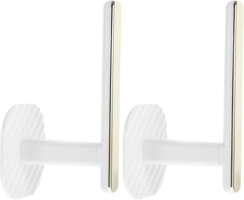 DECHOUS Strong Adhesive Bathroom Hooks 2pcs White Wall Mounted Self Adhesive Hooks for Towel Shower Door Key Storage Heavy Duty - Image 1
