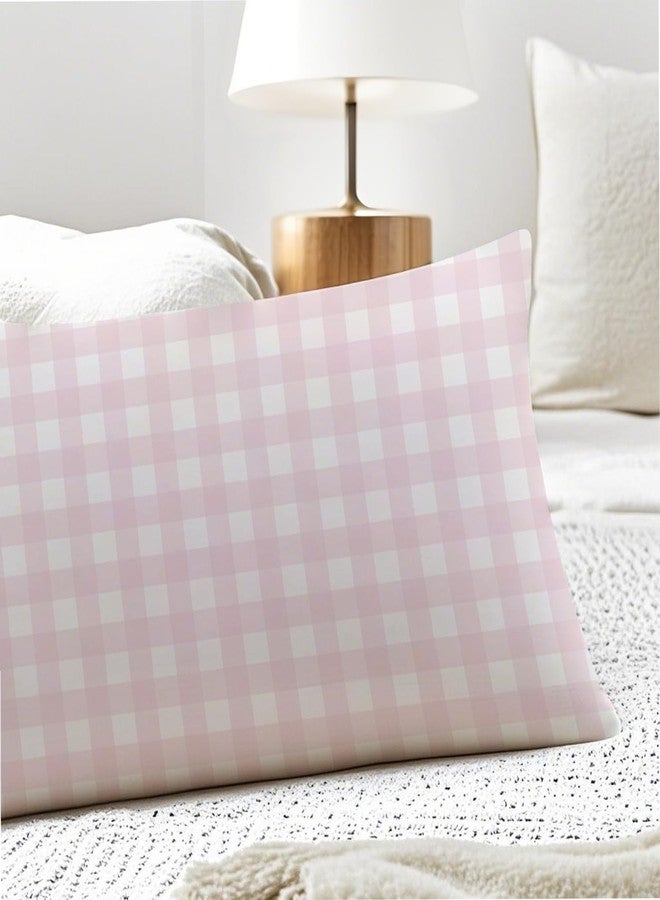 PIUD Pink Plaid Gingham 20x54 Body Pillow Cover, Preppy Room Dorm Decor, Girly Room Decor, Pink and White Checkered Decorative Long Body Pillow Cases for Bed Couch - Image 5