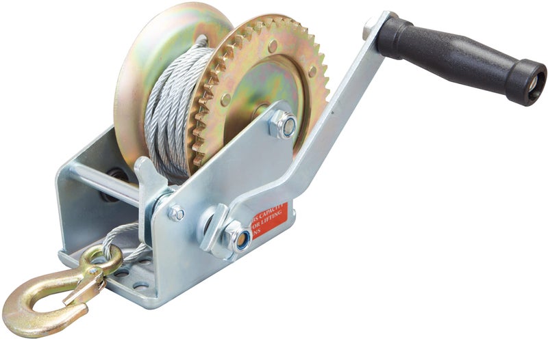 BIG RED ATRT1161CR Torin 1600lbs Capacity Manual Heavy Duty Hand Winch with 328FT Steel Wire Cable