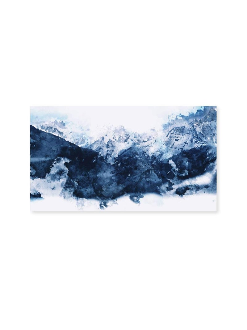 999Store Wooden Stretched Framed Wall art with frames wall paintings for living room big size abstract canvas Painting home décor Abstract Mountains in Blue painting modern stylish hanging ( Canvas 18X30 Inches Strectched Canvas) FLPSZ131072017068 - Image 2