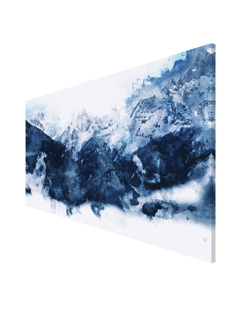 999Store Wooden Stretched Framed Wall art with frames wall paintings for living room big size abstract canvas Painting home décor Abstract Mountains in Blue painting modern stylish hanging ( Canvas 18X30 Inches Strectched Canvas) FLPSZ131072017068 - Image 3