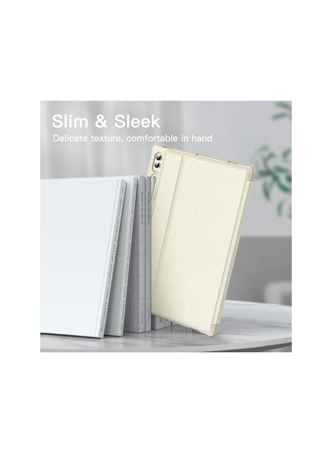 JETech Case for Samsung Galaxy Tab S10 Ultra/Tab S9 Ultra 14.6-Inch with S Pen Holder, Slim Folio Stand Protective Tablet Cover, Multi-Angle Viewing (Beige)