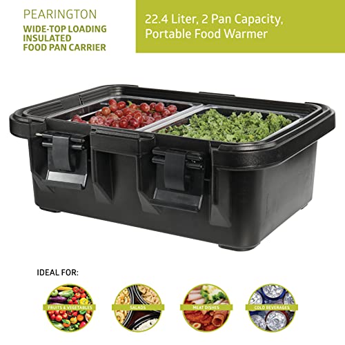 Pearington 22.4-L Wide-Top Loading Insulated Food Pan Carrier, Black - Image 2