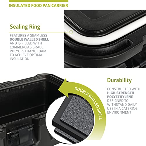 Pearington 22.4-L Wide-Top Loading Insulated Food Pan Carrier, Black - Image 4