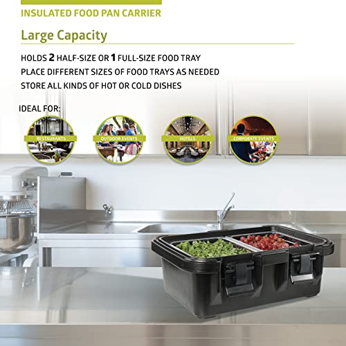 Pearington 22.4-L Wide-Top Loading Insulated Food Pan Carrier, Black - Image 3