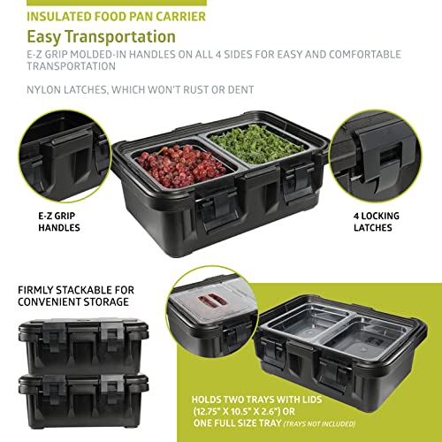 Pearington 22.4-L Wide-Top Loading Insulated Food Pan Carrier, Black - Image 5