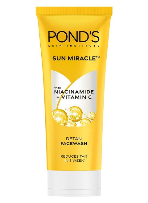 Pond's Detan Face Wash for Tan Removal in Just 7 Days Contains Vitamin C and Niacinamide Facewash for All Skin Types, 100gm