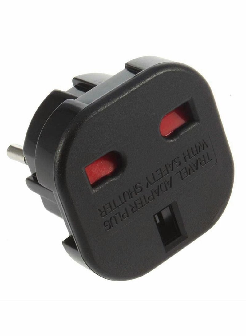 Travel Plug Adapter UK to EU Universal Charger Black  - Image 5