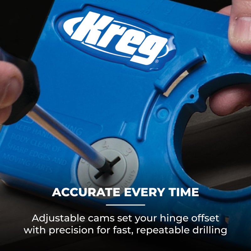 Kreg Concealed Hinge Jig - 35mm Cup Drilling Jig - Adjustable Cabinet Door Installation Tool - KHI-Hinge - Image 5