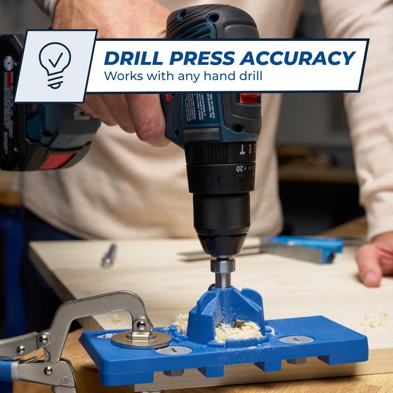 Kreg Concealed Hinge Jig - 35mm Cup Drilling Jig - Adjustable Cabinet Door Installation Tool - KHI-Hinge - Image 3