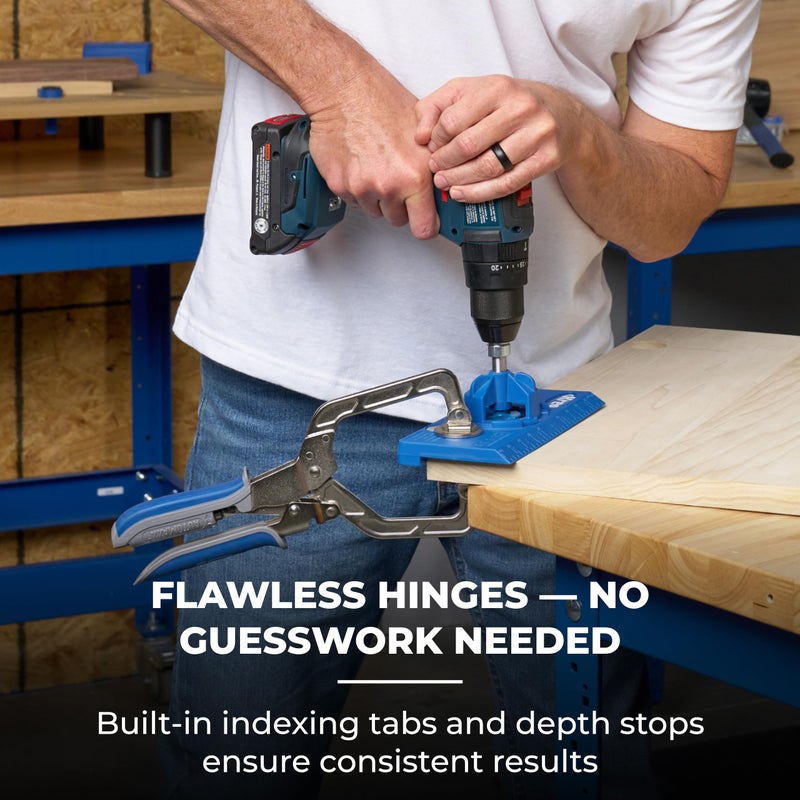 Kreg Concealed Hinge Jig - 35mm Cup Drilling Jig - Adjustable Cabinet Door Installation Tool - KHI-Hinge - Image 4