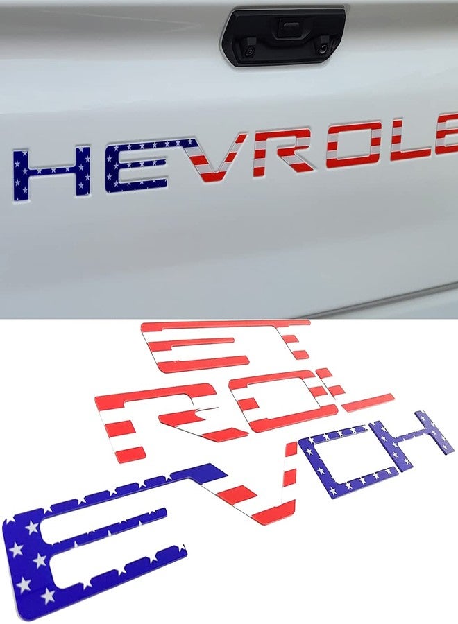 Auto safety Tailgate Insert Letters Compatible with 2019 2020 2021 2022 2023 3D Emblems with Strong Adhesive American Flag - Image 1
