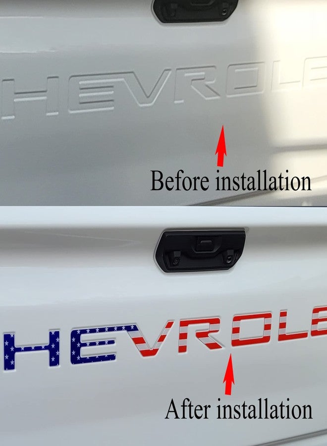 Auto safety Tailgate Insert Letters Compatible with 2019 2020 2021 2022 2023 3D Emblems with Strong Adhesive American Flag - Image 2