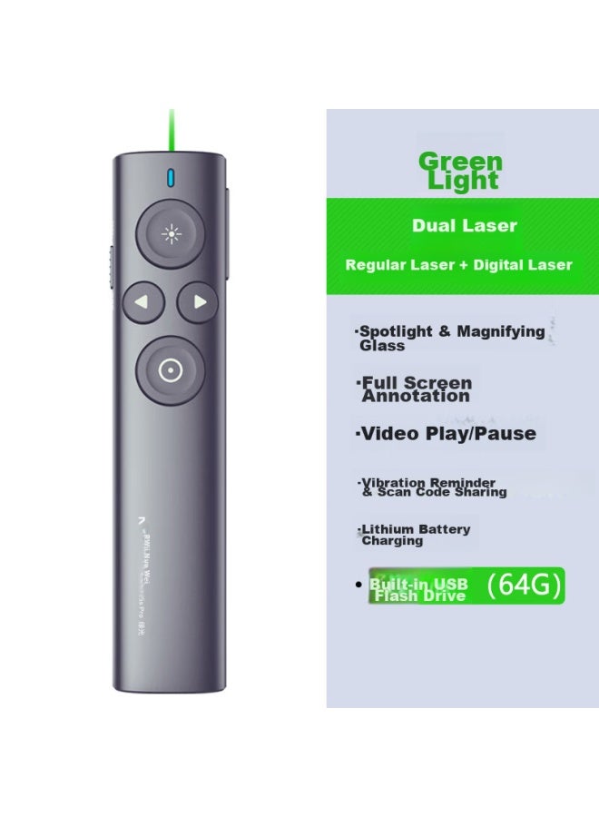 Norwii Laser Pointer Ppt Page Turner For Teachers With Led Lcd Screen Magnification And Highlighting Digital Laser Flying Mouse Rechargeable Green Light N95s Pro 64gb - Image 1