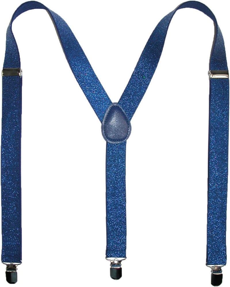 CTM Women's Elastic Glitter Clip-End Suspenders - Image 2