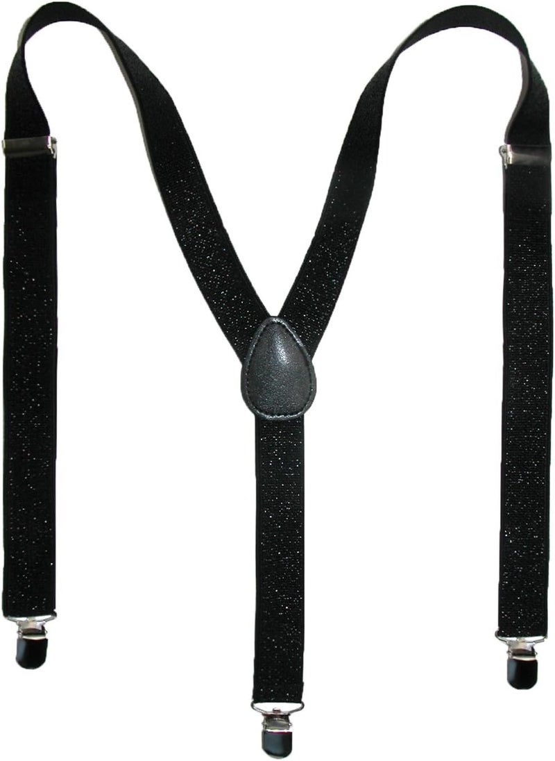 CTM Women's Elastic Glitter Clip-End Suspenders - Image 5