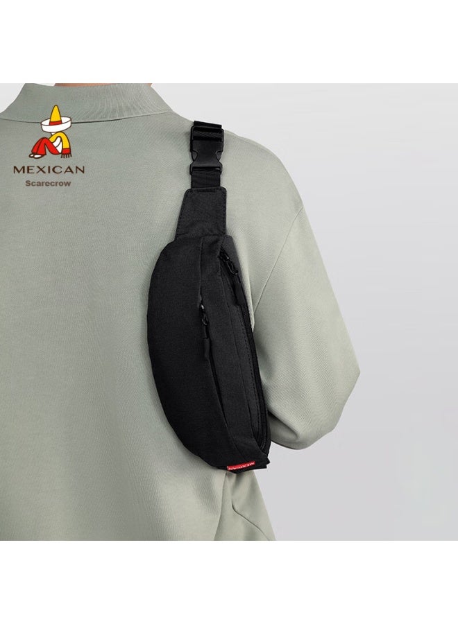 Scarecrow Men's Chest Bag, Portable Travel Casual Shoulder Crossbody Bag, Phone Waist Pack, Canvas Backpack, Cycling Fashion Commuter Bag - Image 3