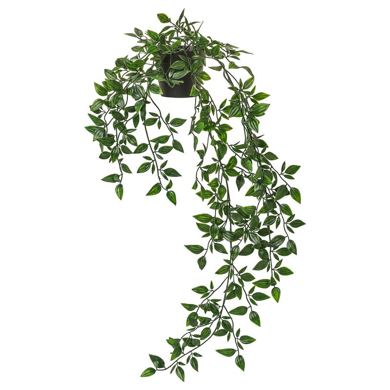 FEJKA Artificial Hanging Trailing Plant, Green, 9 cm Pot, 70 cm Length - Image 1