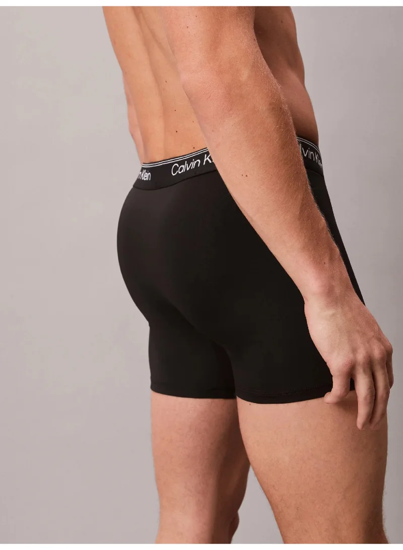 CALVIN KLEIN 3 BLACK 3 Pack Boxer Briefs - Microfibre Stretch for Men | Best Price UAE