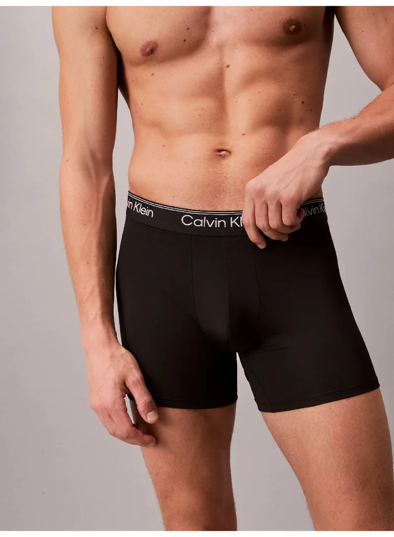 CALVIN KLEIN 3 BLACK 3 Pack Boxer Briefs - Microfibre Stretch for Men | Best Price UAE