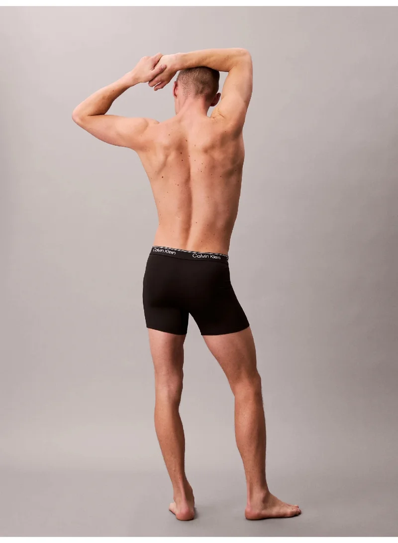 CALVIN KLEIN 3 BLACK 3 Pack Boxer Briefs - Microfibre Stretch for Men | Best Price UAE