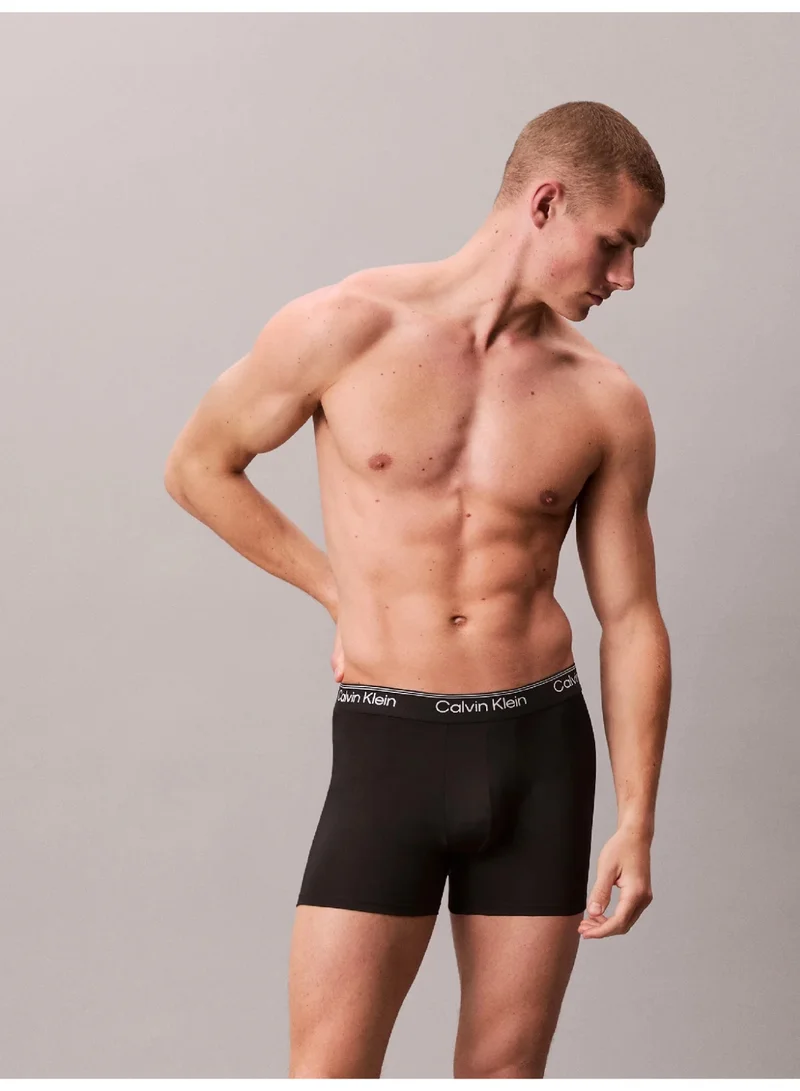 CALVIN KLEIN 3 BLACK 3 Pack Boxer Briefs - Microfibre Stretch for Men | Best Price UAE