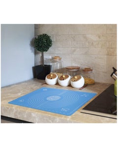 Bukela Silicone Baking Mat for Pastry Rolling Dough with Measurements,19.7" x 15.7" BPA Free Non stick and Non Slip Blue Table Sheet Baking Supplies for Bake Pizza Cake  - Image 3