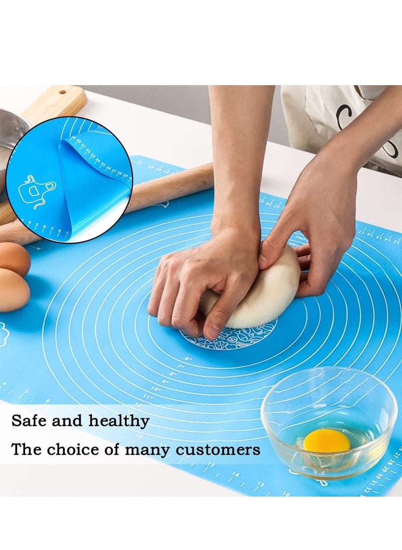 Bukela Silicone Baking Mat for Pastry Rolling Dough with Measurements,19.7" x 15.7" BPA Free Non stick and Non Slip Blue Table Sheet Baking Supplies for Bake Pizza Cake  - Image 4