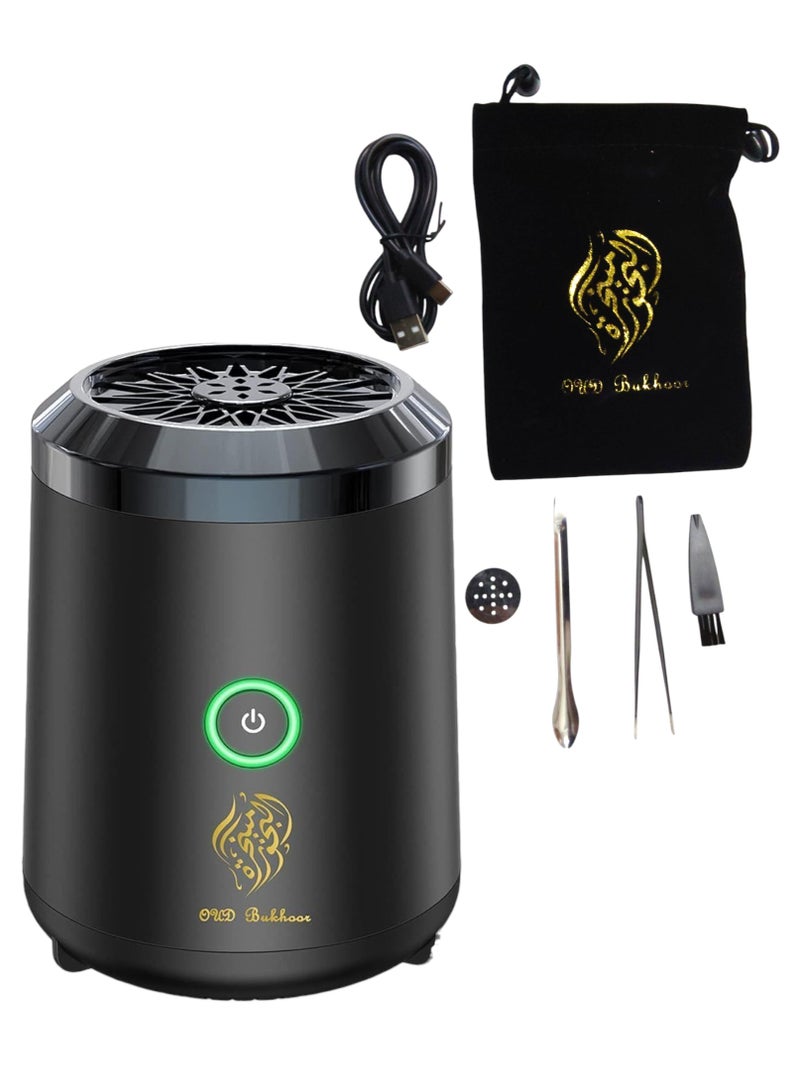 VENDIX Bakhoor Burner Luxury Rechargeable Oud Diffuser & Portable Incense Holder for Home, Car & Office | Arabic USB SMOKELESS Bakhoor burner - Image 1