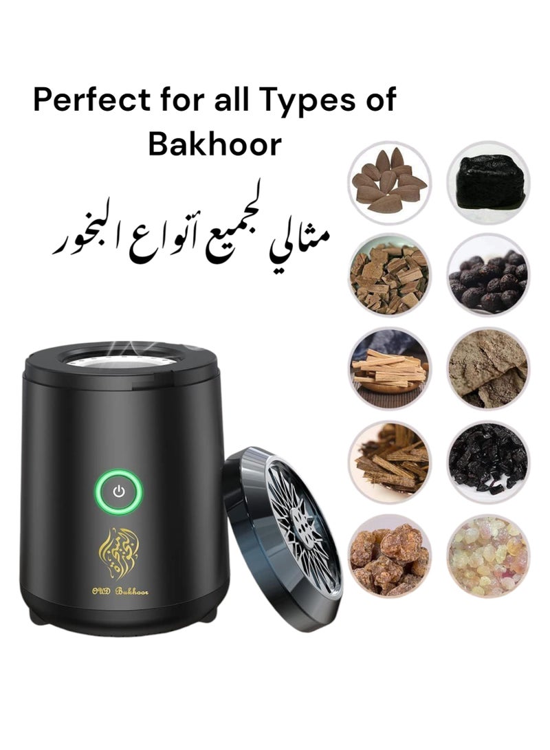 VENDIX Bakhoor Burner Luxury Rechargeable Oud Diffuser & Portable Incense Holder for Home, Car & Office | Arabic USB SMOKELESS Bakhoor burner - Image 2
