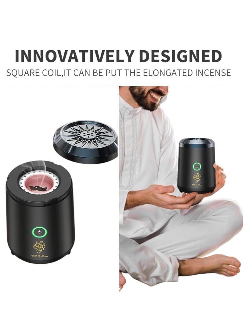 VENDIX Bakhoor Burner Luxury Rechargeable Oud Diffuser & Portable Incense Holder for Home, Car & Office | Arabic USB SMOKELESS Bakhoor burner - Image 3