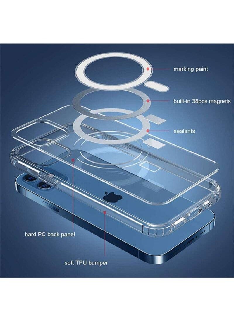 BORTONY - iPhone 12/12 Pro Magsafe Case Clear Magnetic Cover for Apple iPhone 12 and 12 Pro 6.1 inch - Image 1