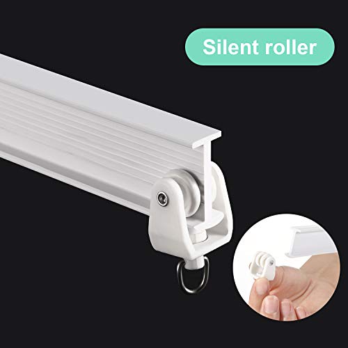 Jetec Curved Ceiling Curtain Track 2 m/ 6.6 ft Bendable Mount for Curtain Rail Bunk Bed Bay Window Room Divider Flexible Straight (White) - Image 4