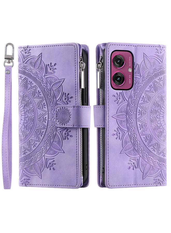 S-TOP Case For Motorola Moto G55 Multi-Card Totem Zipper Leather Phone Case - Image 1