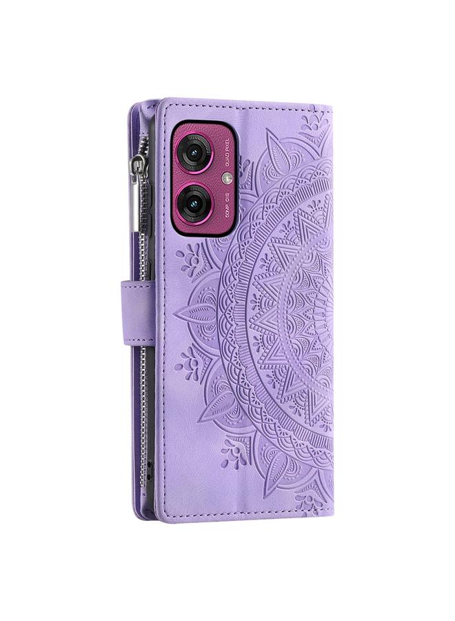 S-TOP Case For Motorola Moto G55 Multi-Card Totem Zipper Leather Phone Case - Image 3