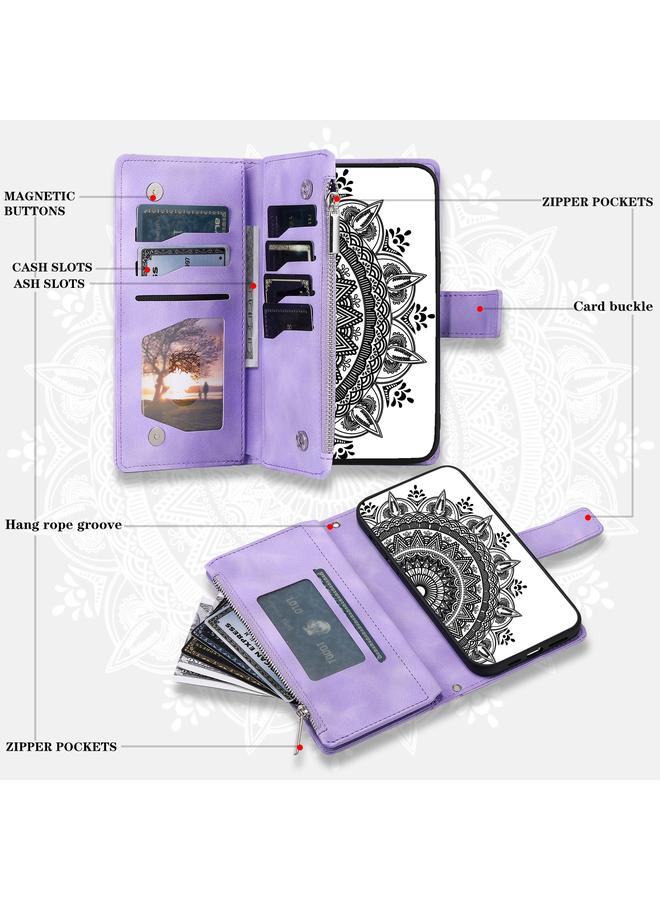 S-TOP Case For Motorola Moto G55 Multi-Card Totem Zipper Leather Phone Case - Image 5