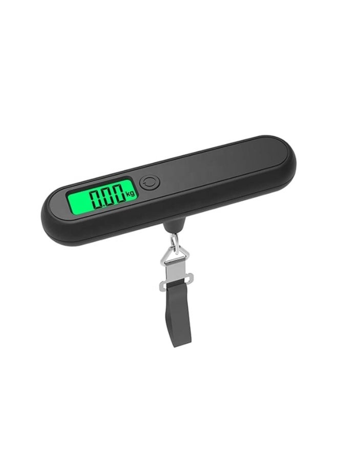 Portable Digital Luggage Scale, Hanging Travel Baggage Scale, Lightweight Handheld Suitcase Weight Scale with Backlit LCD Display, 110 Lb Capacity, Black - Image 1