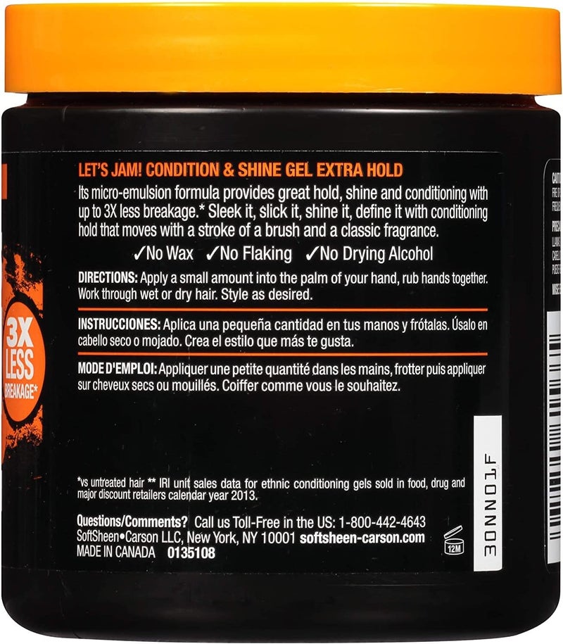 SoftSheen-Carson Let's Jam! Extra Hold Shining and Conditioning Hair Gel - 14 oz - Image 2