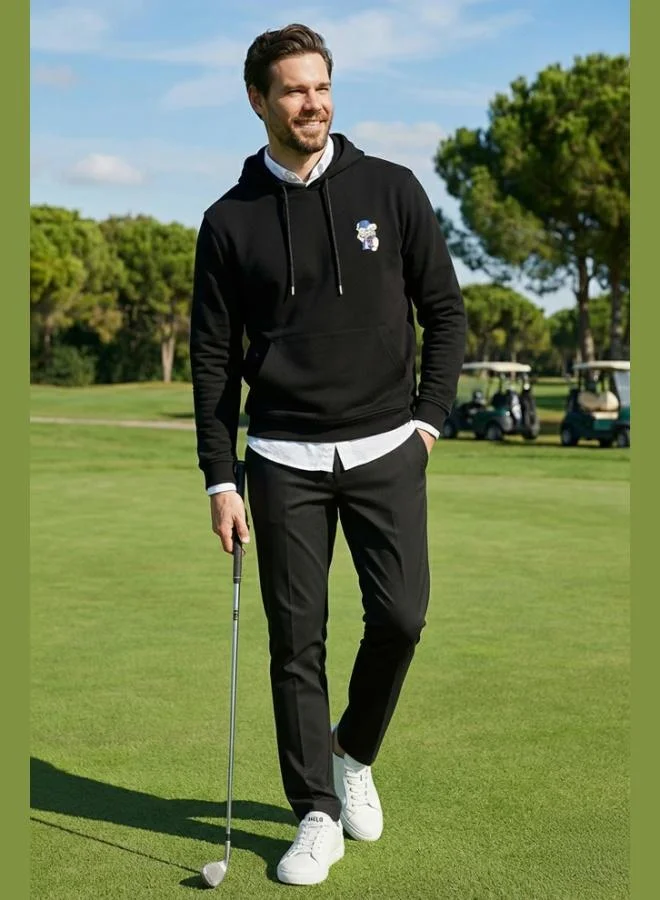 Buratti  Buratti Cotton Regular Fit Hooded Sweatshirt with Kangaroo Pocket for Men SWEAT 6141006B for Men | Best Price UAE