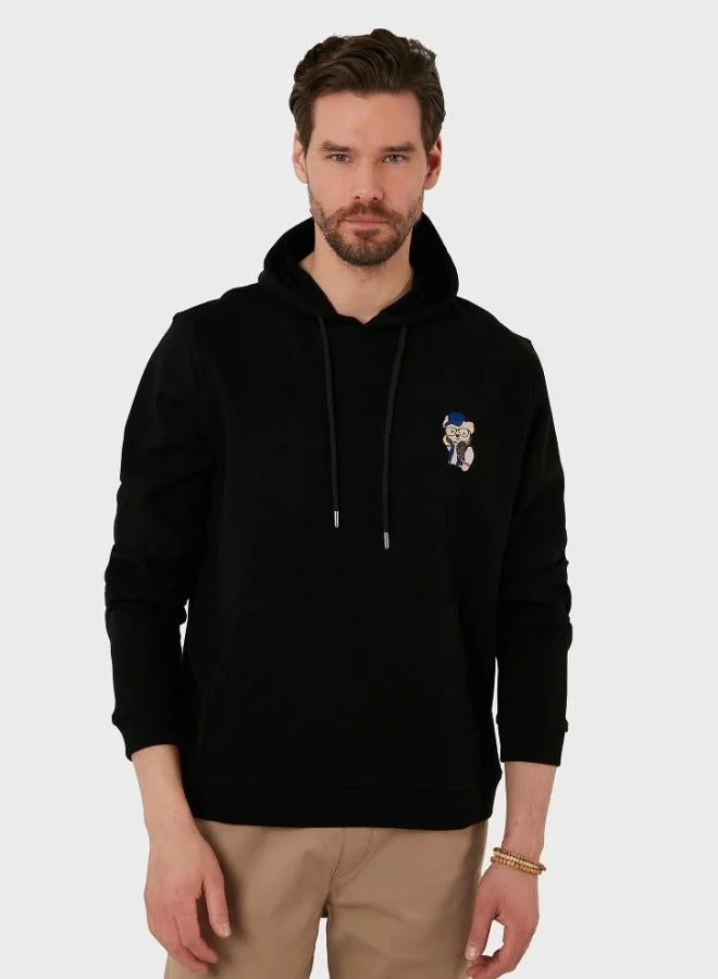 Buratti  Buratti Cotton Regular Fit Hooded Sweatshirt with Kangaroo Pocket for Men SWEAT 6141006B for Men | Best Price UAE