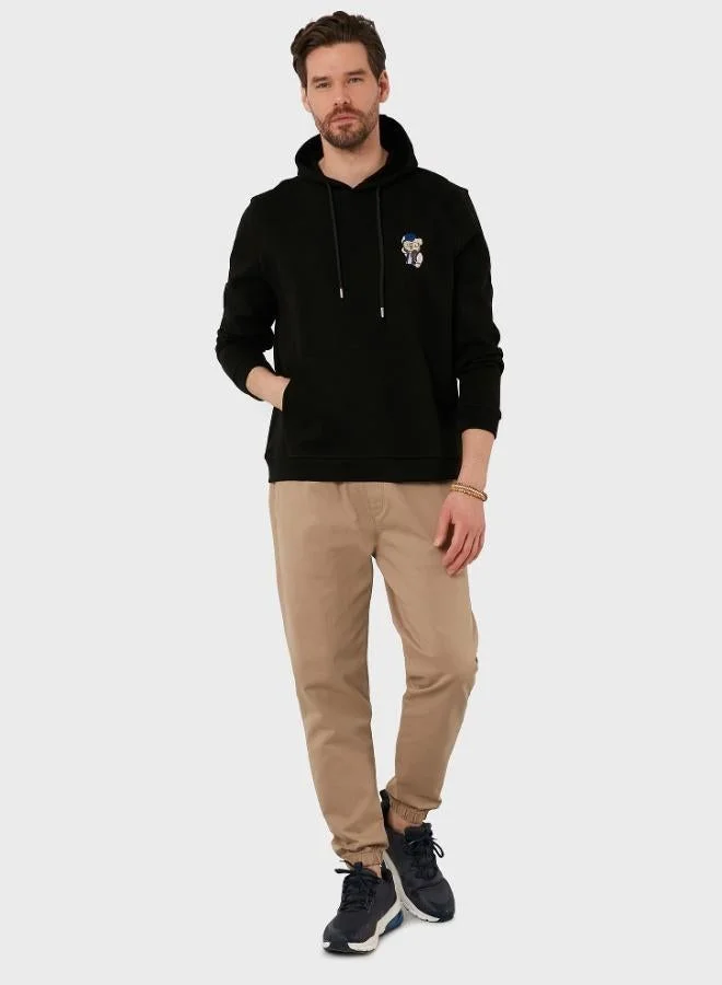 Buratti  Buratti Cotton Regular Fit Hooded Sweatshirt with Kangaroo Pocket for Men SWEAT 6141006B for Men | Best Price UAE